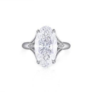 Oval Pavé Solitaire Ring