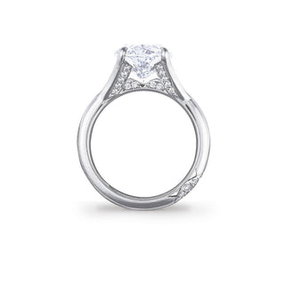 Oval Pavé Solitaire Ring