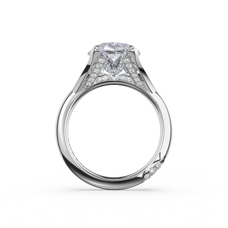 Oval Pavé Solitaire Ring