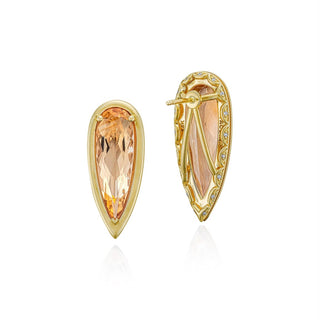 Elongated Pear Citrine Earrings