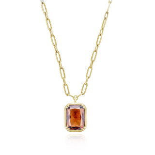 Bold Cognac Link Necklace