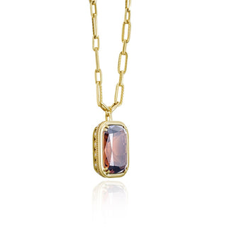 Bold Cognac Link Necklace