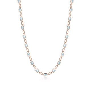 Sky Blue Topaz Link Necklace