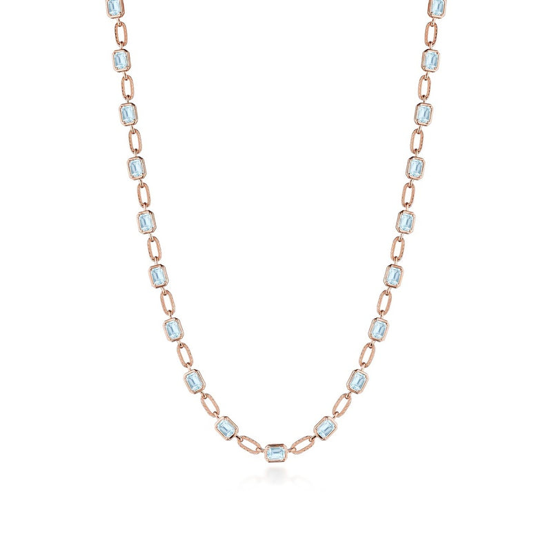 Sky Blue Topaz Link Necklace
