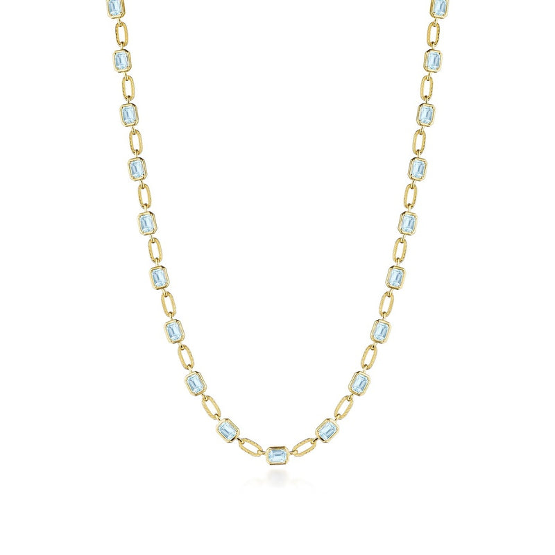 Sky Blue Topaz Link Necklace