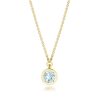 Sky Blue Topaz Necklace - 0.7ct in 14kt Yellow Gold