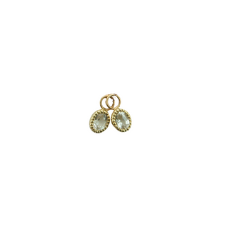 10KY WHITE TOPAZ OVAL CHARM