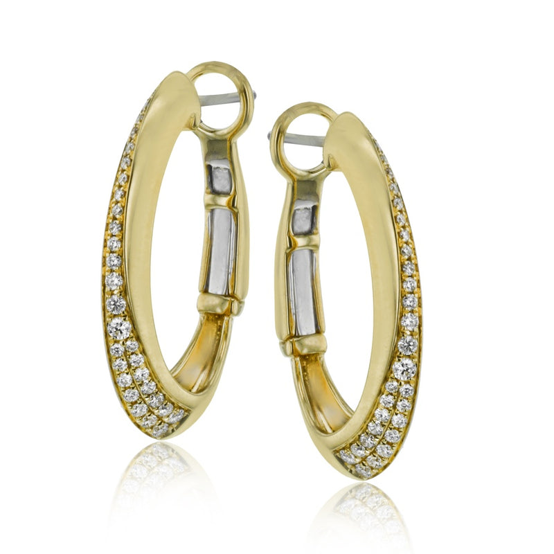18KY 60=.28CTW Hoop Earrings