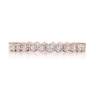 Round Bezel Droplet Wedding Band with Diamond