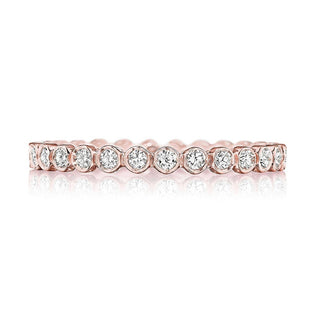 Round Bezel Droplet Wedding Band with Diamond
