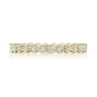 Round Bezel Droplet Wedding Band with Diamond