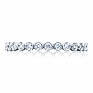 Round Bezel Droplet Wedding Band with Diamond
