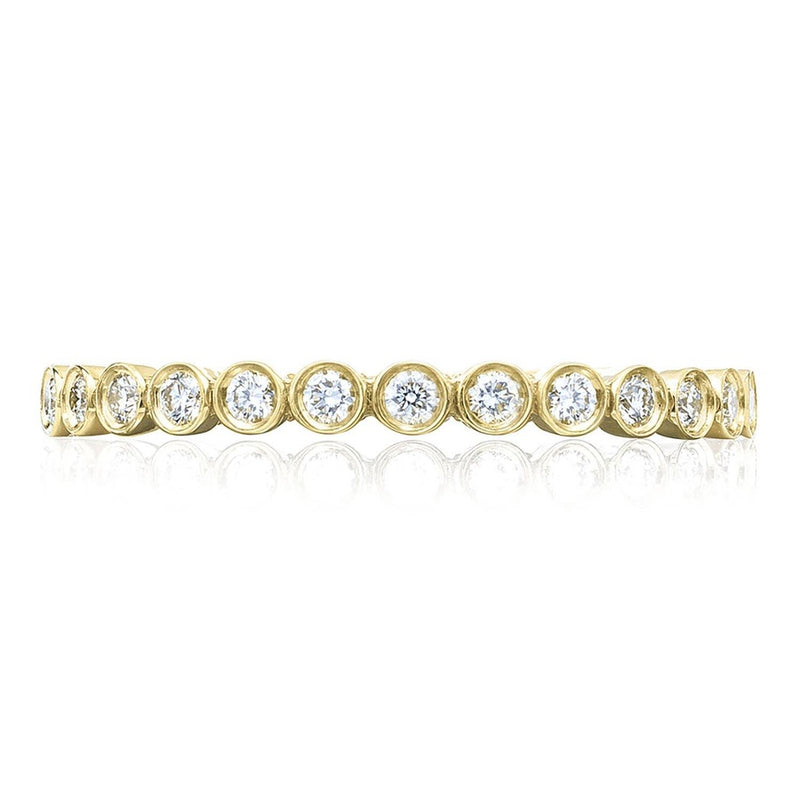 Round Bezel Droplet Wedding Band with Diamond