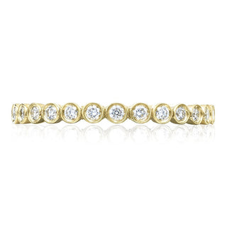 Round Bezel Droplet Wedding Band with Diamond