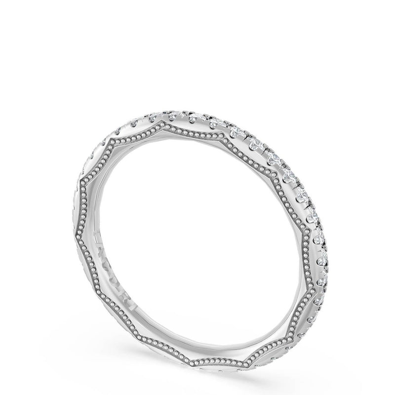 French Pavé Diamond Wedding Band, 2.0mm