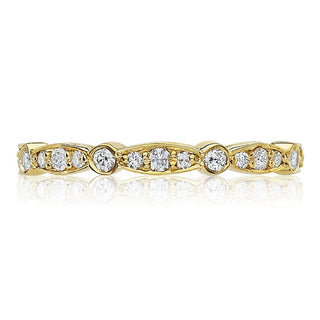 Marquise and Round Design Wedding Band