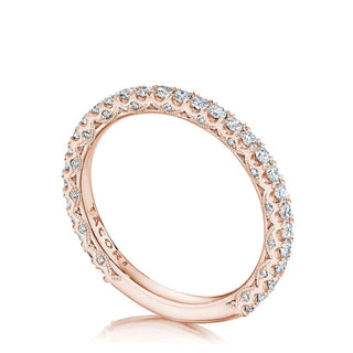 French Pavé Diamond Wedding Band - 2mm