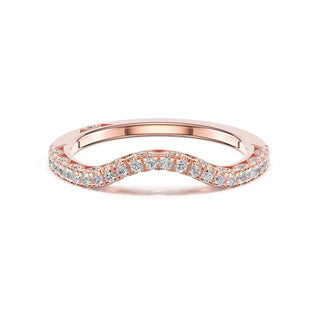 Curve with French Pavé Diamonds Wedding Band