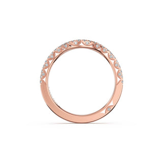Curve with French Pavé Diamonds Wedding Band