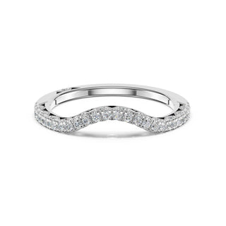 Curve with French Pavé Diamonds Wedding Band