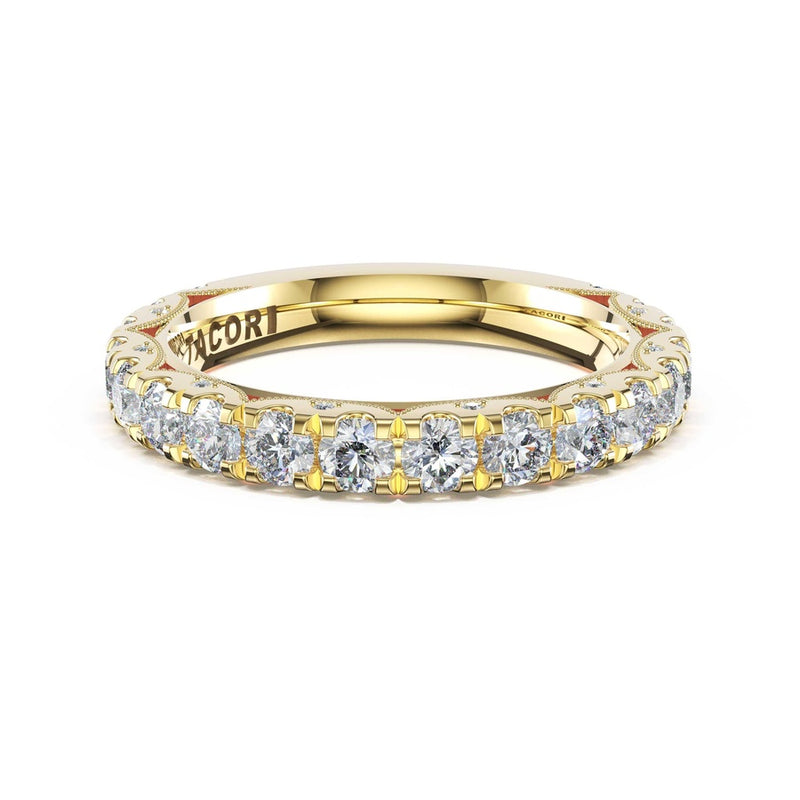 French Pavé Diamond Wedding Band