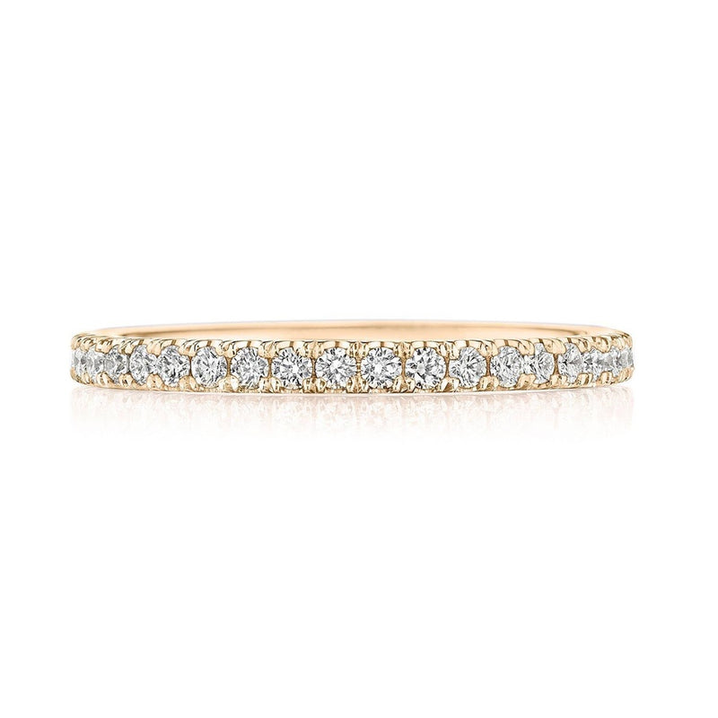 French Pavé Diamond Wedding Band - 2mm