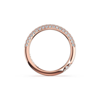 Triple Row Pavé Wedding Band