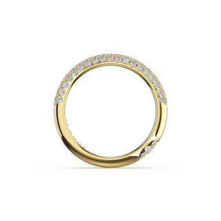 Triple Row Pavé Wedding Band