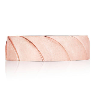Geometric Crescent in Satin Finish Wedding Band