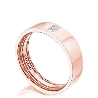 Bezel Set Diamond Wedding Band in High Polish Finish