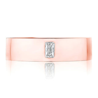 Bezel Set Diamond Wedding Band in High Polish Finish