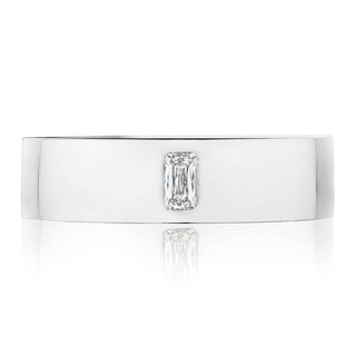 Bezel Set Diamond Wedding Band in High Polish Finish