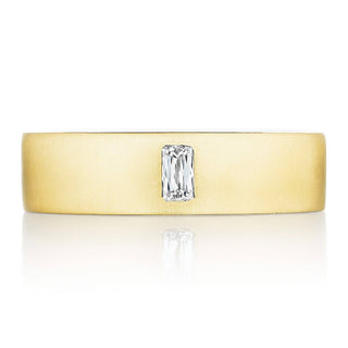 Bezel Set Diamond Wedding Band in Satin Finish