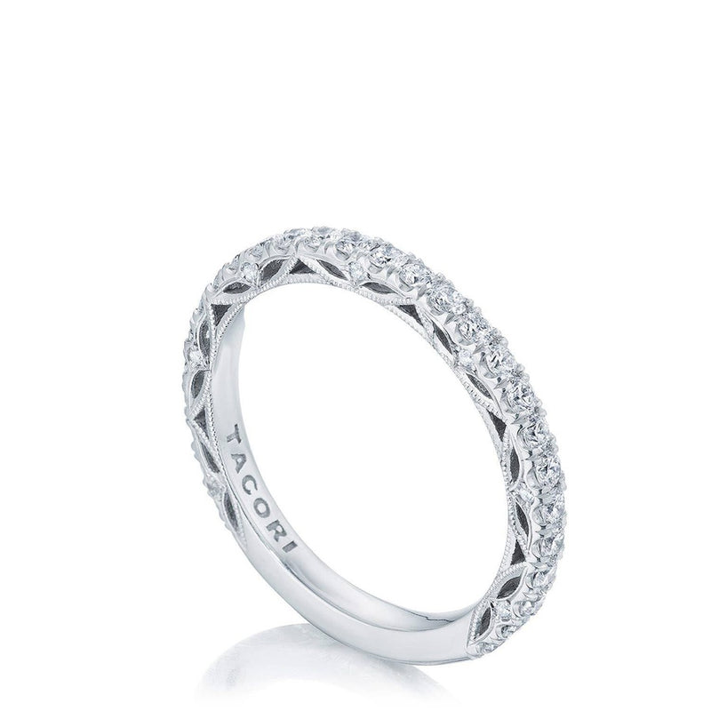 French Pavé Diamond Wedding Band