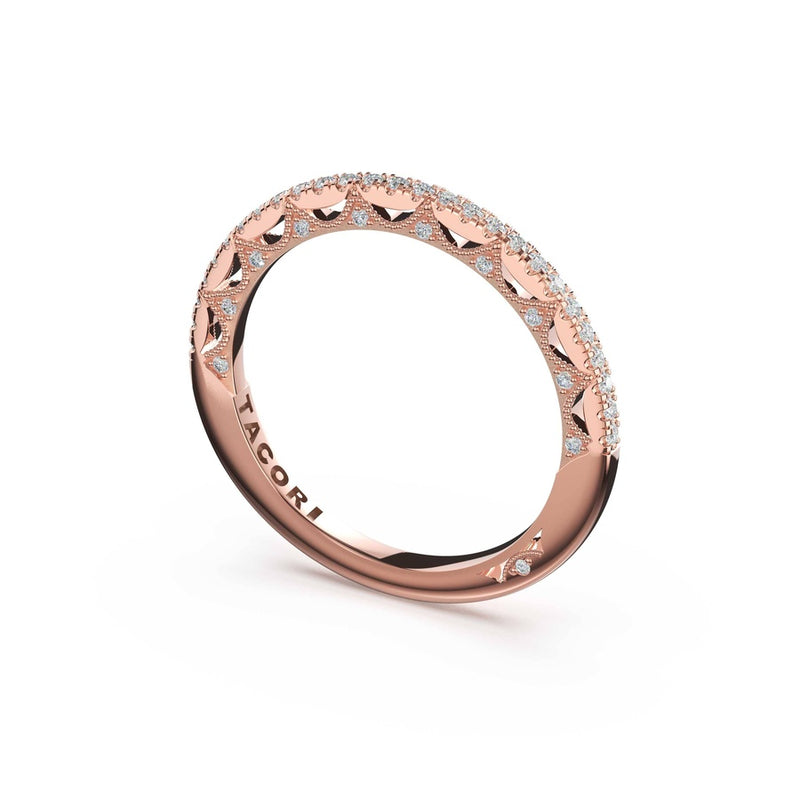French Pavé Diamond Wedding Band