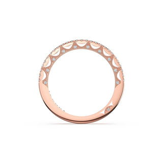 French Pavé Diamond Wedding Band