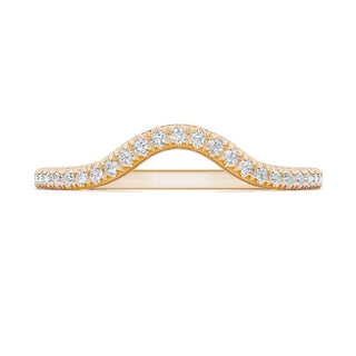 French Pavé Diamond Contour Wedding Band