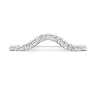 French Pavé Diamond Contour Wedding Band