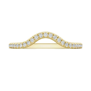 French Pavé Diamond Contour Wedding Band