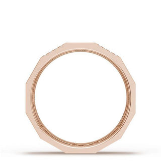 Diamond Faceted - Partial Coverage Wedding Band in High Polish  - 6mm