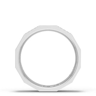 Diamond Faceted - Partial Coverage Wedding Band in High Polish  - 6mm