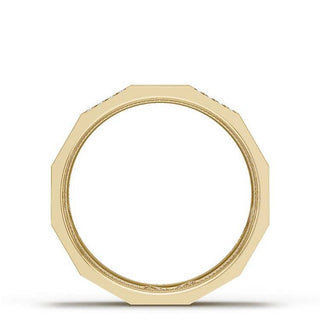 Diamond Faceted - Partial Coverage Wedding Band in High Polish  - 6mm