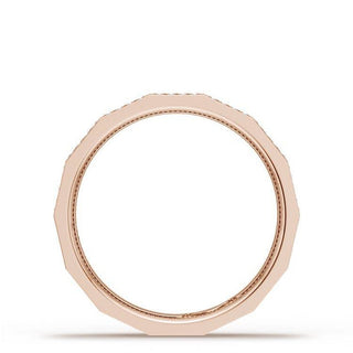 Diamond Faceted - Full Coverage Wedding Band in High Polish  - 4mm