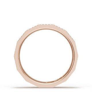 Diamond Faceted - Full Coverage Wedding Band in High Polish  - 4mm