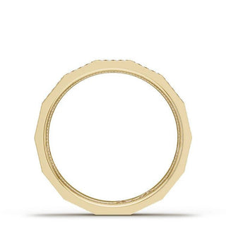 Diamond Faceted - Full Coverage Wedding Band in High Polish  - 4mm
