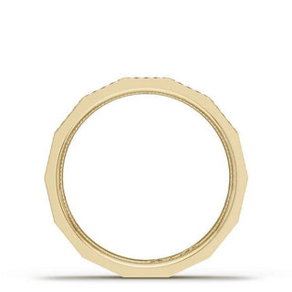 Diamond Faceted - Full Coverage Wedding Band in High Polish  - 4mm