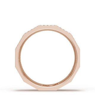 Diamond Faceted - Full Coverage Wedding Band in High Polish  - 6mm