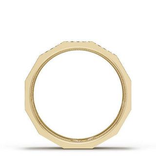 Diamond Faceted - Full Coverage Wedding Band in High Polish  - 6mm