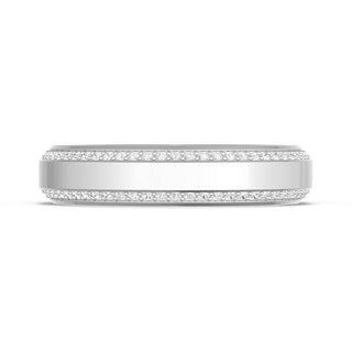 Bevel Edge Diamond Wedding Band in High Polish - 5mm