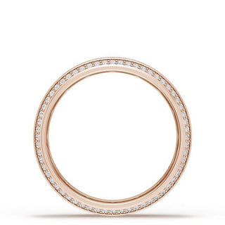Bevel Edge Diamond Wedding Band in Brushed Finish - 5mm